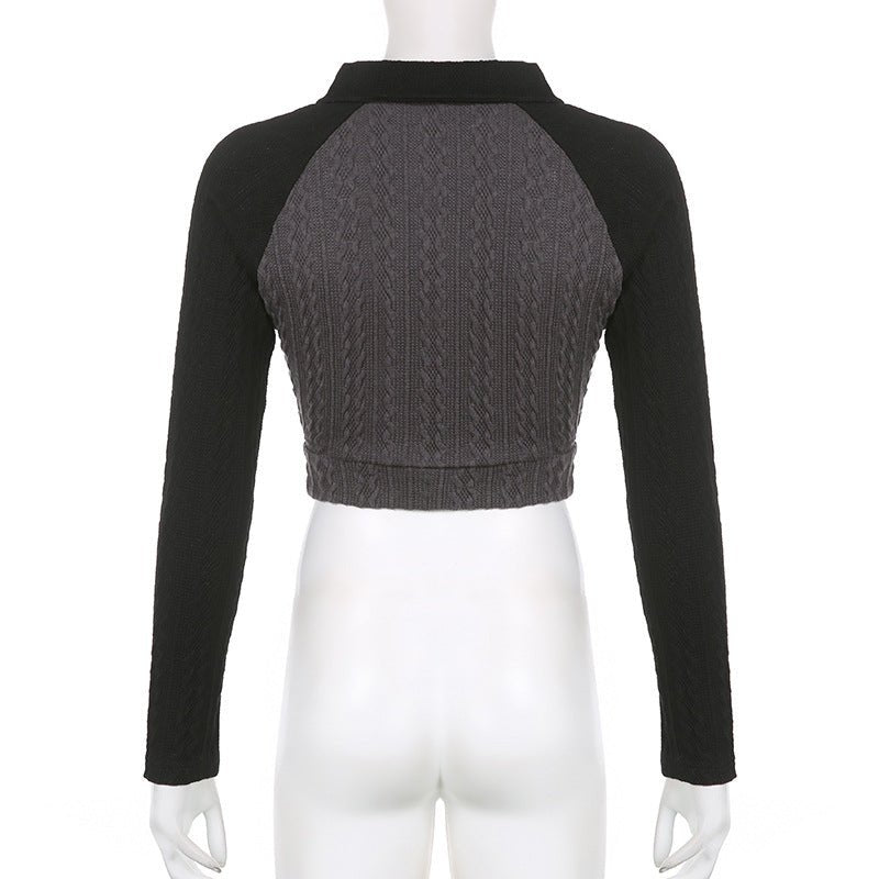 Fried Dough Twist Textured Star Cloth Hollow Knit Top - cristishop