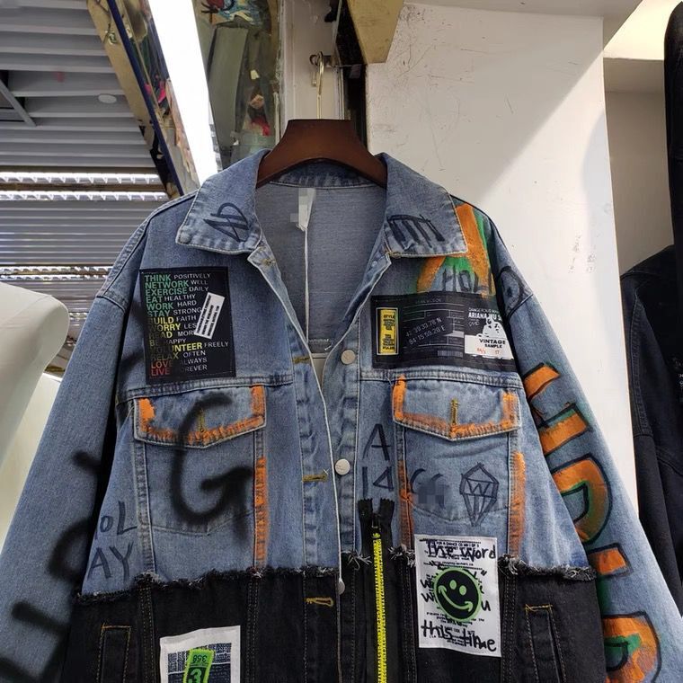 Cloth Stitching Denim Cardigan Mid-length Fashion Jacket - cristishop