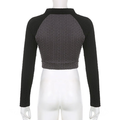 Fried Dough Twist Textured Star Cloth Hollow Knit Top - cristishop