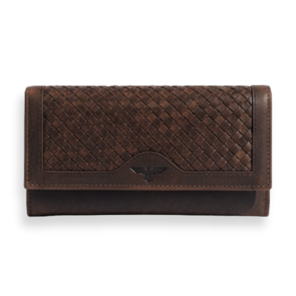 Braided Leather Wallet (Coffee)