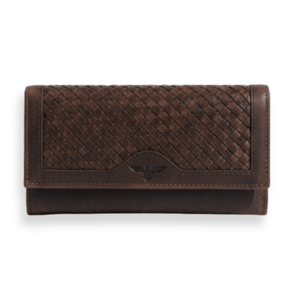 Cartera de Cuero Trenzado ( Café) - cristishop