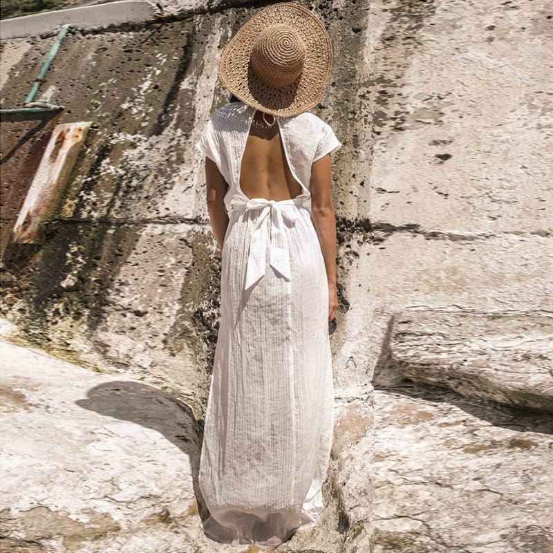 Wrinkled cloth belt beach jacket sun protection suit - cristishop