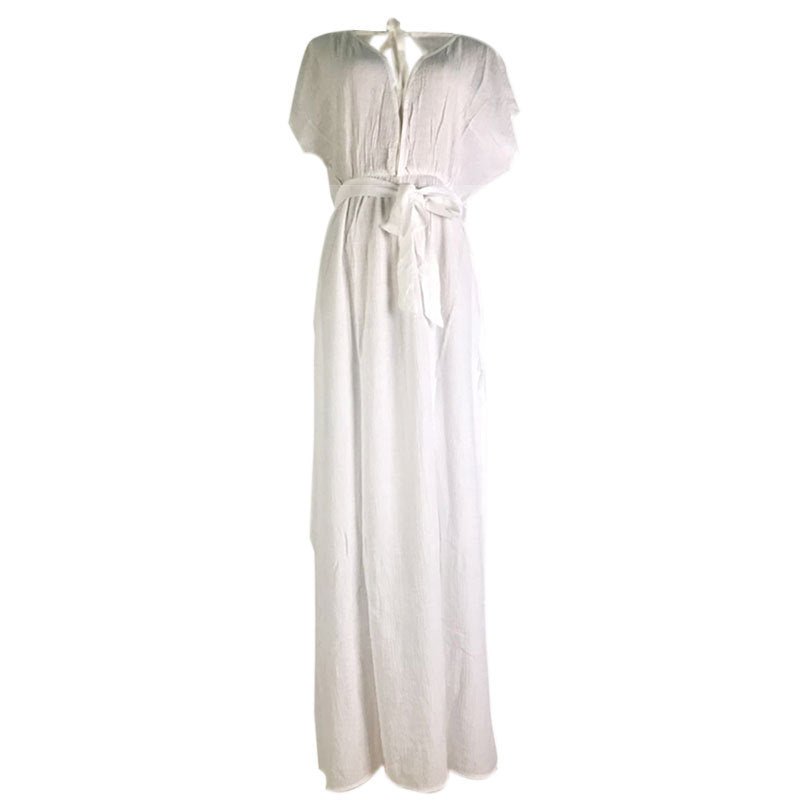 Wrinkled cloth belt beach jacket sun protection suit - cristishop
