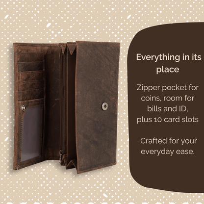 Cartera de Cuero Trenzado ( Café) - cristishop