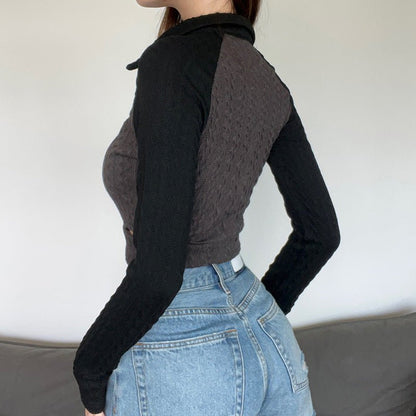 Fried Dough Twist Textured Star Cloth Hollow Knit Top - cristishop