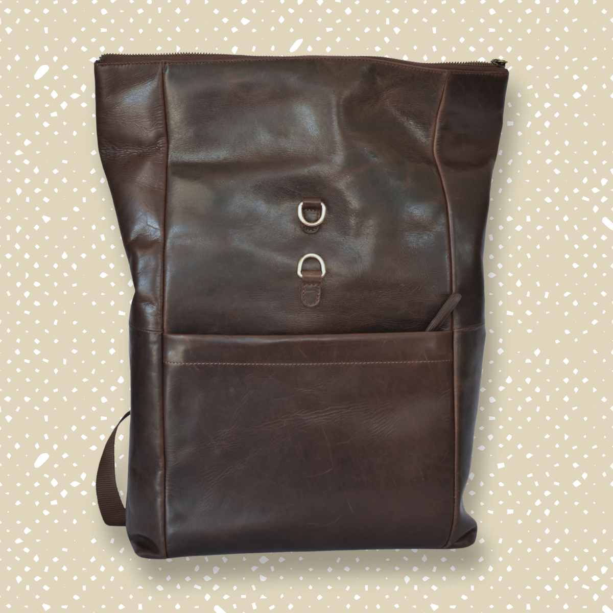 Mochila de Cuero Roll-Top Marrón Oscuro – Para Portátiles – IULIUS-4