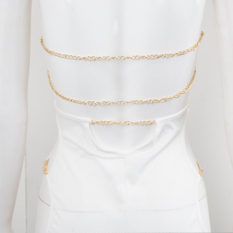 Net Cloth Hanging Neck Strap Metal Decoration Hollow Out - cristishop