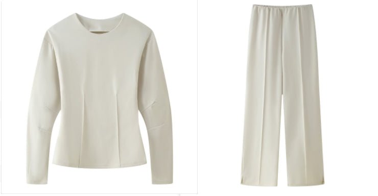 Clothing Double-sided Cloth Round Neck Top Casual Pants - cristishop