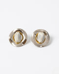 Pendientes Ovalados con Piedra Beige Irregular