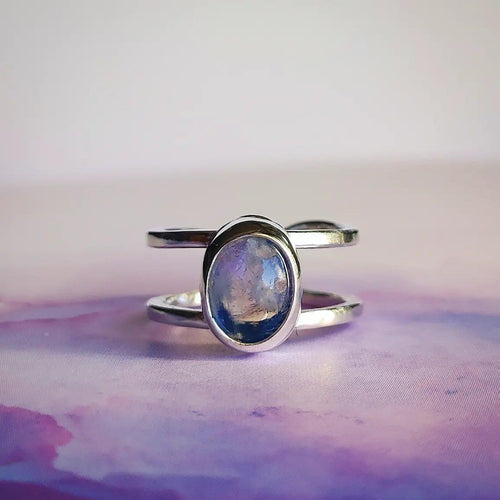 Anello Doppio Filo Luna Arcobaleno