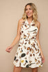 Vestido Corto Crema Camisero Estampado Conchas - cristishop