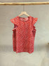Blusa Roja Estampada Volantes - cristishop