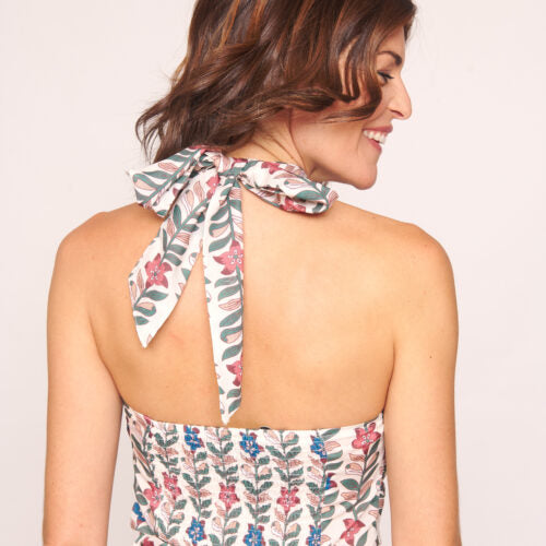 Blusa Halter Estampado Flores