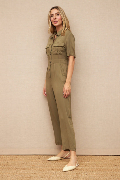 Mono Largo Khaki con botones - cristishop