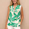 Blusa Estampado Hojas Verdes