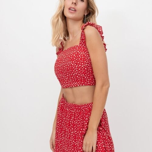 Conjunto Estampado Corazones Rojo - cristishop