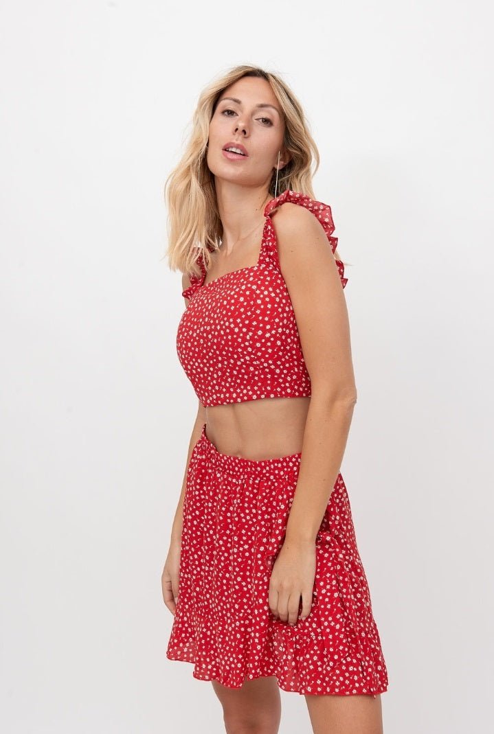 Conjunto Estampado Corazones Rojo - cristishop