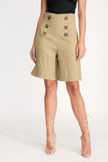 Bermudas Botones Beige - cristishop