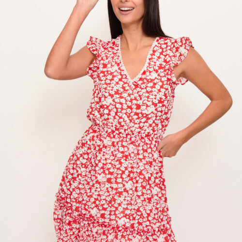Vestido Rojo Estampado
