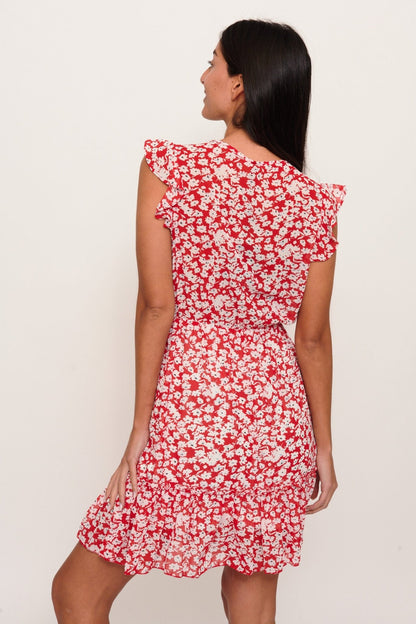 Vestido Rojo Estampado - cristishop