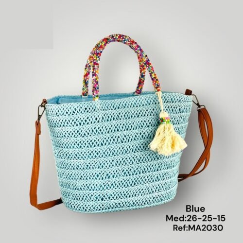 Bolso Asa con Bolitas Azul - cristishop
