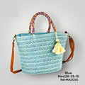 Bolso Asa con Bolitas Azul