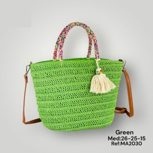 Bolso Asa con Bolitas Verde - cristishop