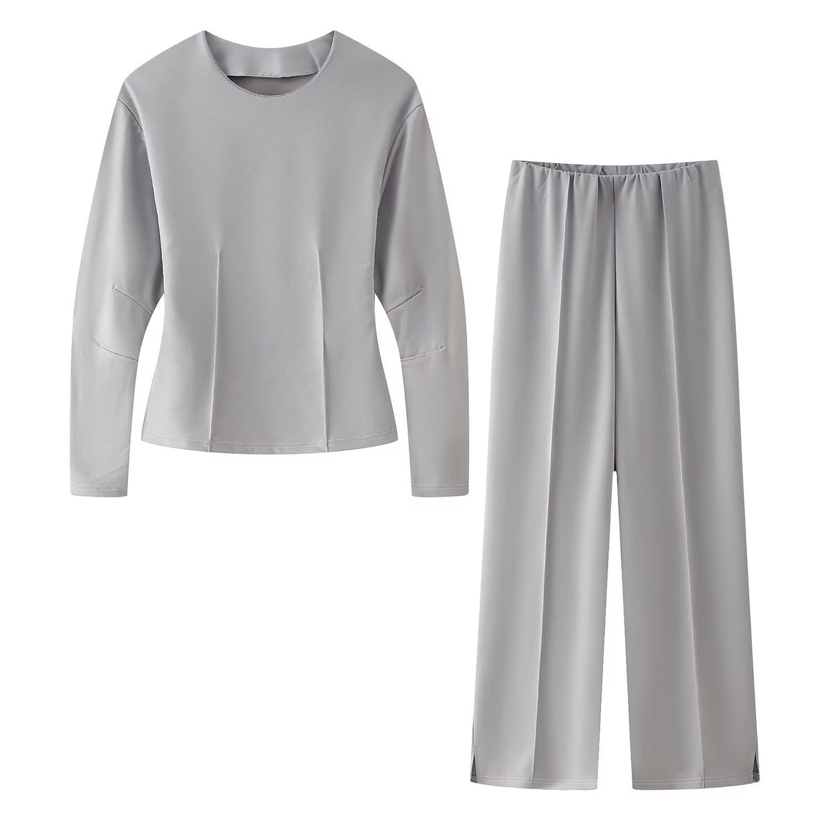 Clothing Double-sided Cloth Round Neck Top Casual Pants - cristishop