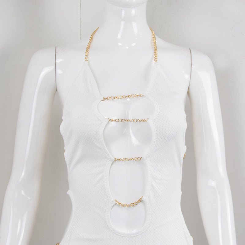 Net Cloth Hanging Neck Strap Metal Decoration Hollow Out - cristishop