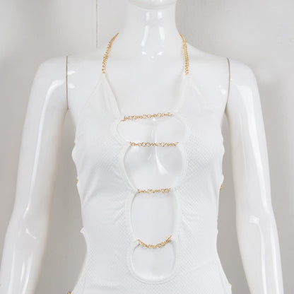 Net Cloth Hanging Neck Strap Metal Decoration Hollow Out - cristishop