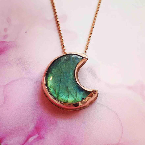 Ciondolo Luna in Labradorite