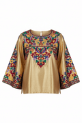 Blusa Dorada con Bordado Multicolor – Oro & Alma - cristishop
