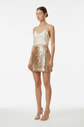 Falda Mini de Lentejuelas Doradas – Oro & Alma - cristishop