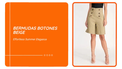 Bermudas Botones Beige by@Outfy