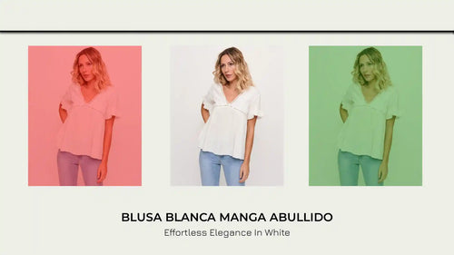 Blusa Blanca Manga Abullido by@Outfy